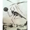 SUMI-E INSECTO JUGANDO A LA PELOTA