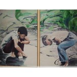niños en el barro