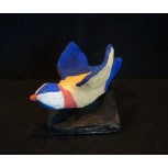 PAJARO COLORES SOBRE PLANCHA NEGRA- GORRION