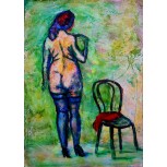 Desnudo con silla