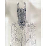 Estudio boceto para Elvis el perro