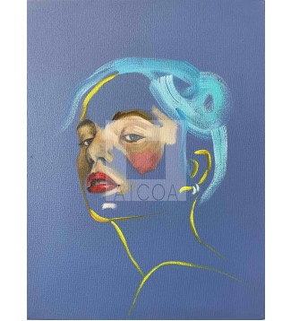 Estudio de retrato en azul