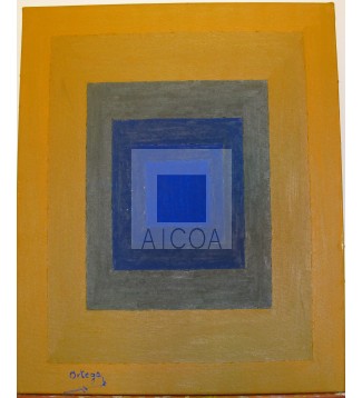 Nº 128B - Cuadrado Azul al Ocre Amarillento
