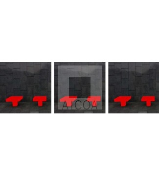 rojo sobre gris