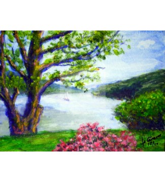 paisaje con rosas