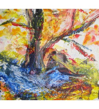 paisaje con árbol y sombra