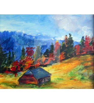 Otoño con cabaña