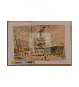 PORT, PESCADORS, BARCELONA 1950