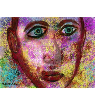 RETRATO HOMBRE EN LILAS
