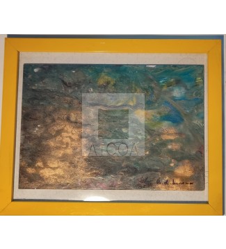 Abstracción con Reflejos dorados 
