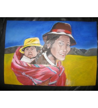 Mujer Peruana con hijo