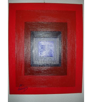Cuadrado Azul ultramar al Tono Rojo