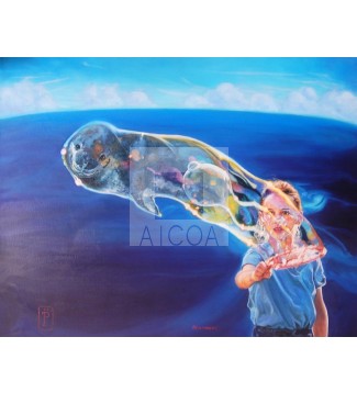 Niña y Lobo de Mar