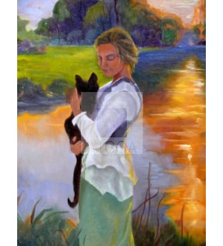 NIÑA CON GATO