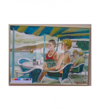 SENTADAS EN UNA TERRAZA