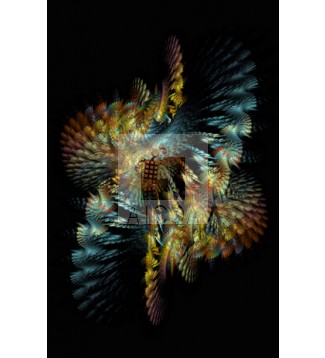 HOMBRE CONECTADO CABALGANDO UN FRACTAL
