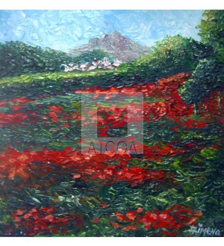 paisaje de amapolas