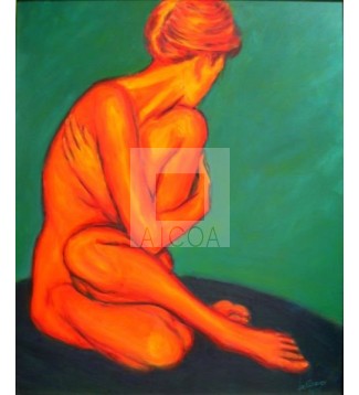 mujer en rojo