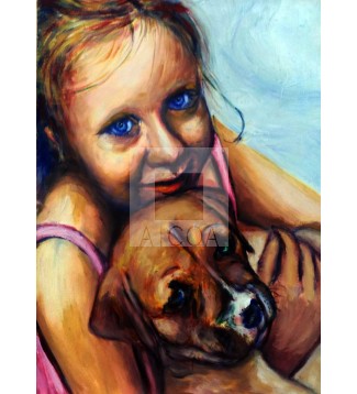 Niña con perro