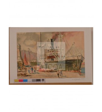 PORT, PESCADORS, BARCELONA 1950