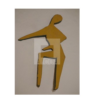 HOMBRE REVERSIBLE BRAZO ETENDIDO  AMARILLO/ MARRON