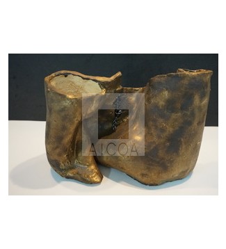 COSIDO CON BARRO, ESMALTE COBRIZO 2 ORIFICIOS
